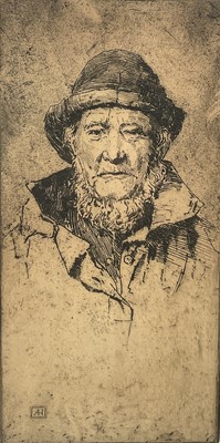 Lot 54 - Alfred Hartley (1855-1933) etching - A Cornish Fisherman, signed in pencil