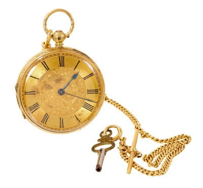 Lot 544 - Victorian 18ct gold pocket watch on chain