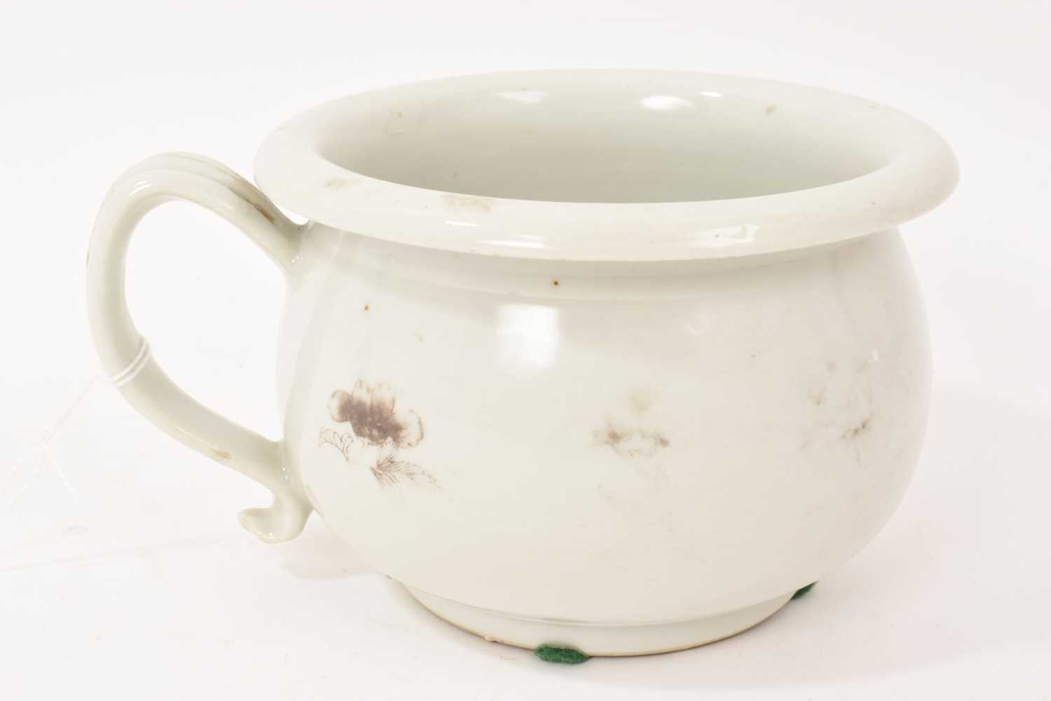 Lot Nanking cargo white glazed chamber or vomit pot
