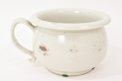 Lot Nanking cargo white glazed chamber or vomit pot