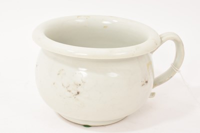 Lot Nanking cargo white glazed chamber or vomit pot