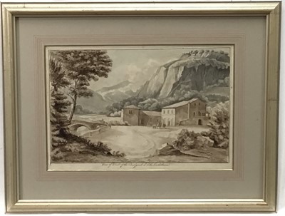 Lot 313 - English School, 1820s watercolour - 'View of part of the Bridge at Civita Castellana', July 6th 1822, 22cm x 32cm, in glazed frame