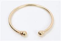 Lot 3231 - Gold (9ct) torque bangle