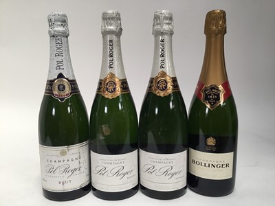 Lot 69 - Four bottles, Champagne, Pol Roger (x3) and Bollinger (x1)