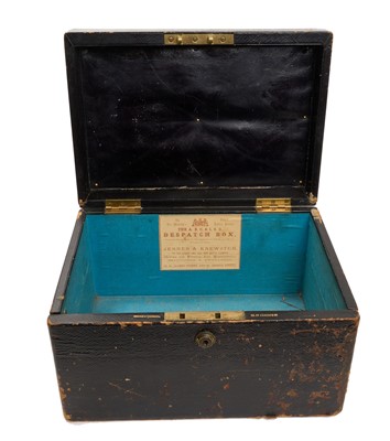 Lot 48 - Victorian black leather despatch box for the Bishop of Bathurst (Australia)