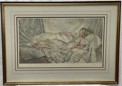 Lot 141 - After Sir William Russell Flint, two limited edition coloured prints, both of Reclining Ladies, both with bossed stamps, each with pencil number 414/850 and 742/850 (2)