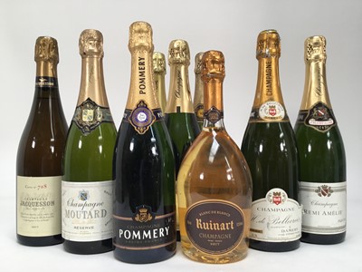 Lot 73 - Nine bottles, champagne and sparkling to include Ruinart