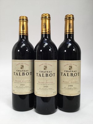 Lot 77 - Three bottles, Chateau Talbot Saint-Julien 1996 (x2) and 1999 (x1)