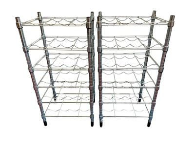 Lot 118 - Ten metal wine racks, two built, the others flat pack, originally from Ikea (retail price £35 each)
