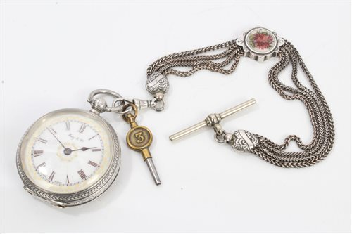 Lot 3237 - Victorian Silverer ladies' fob Watches with...