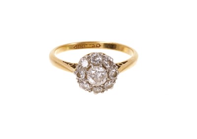 Lot 418 - Diamond cluster ring, the daisy cluster of nine brilliant cut diamonds in platinum claw setting on 18ct gold shank