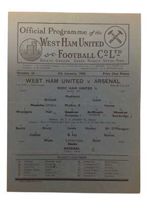 Lot 14 - West Ham v Arsenal 5th January 1946 FA Cup Third Round