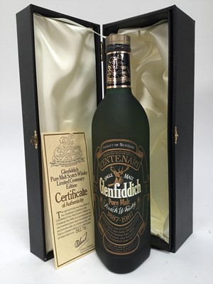 Lot 97 - One bottle, Glenfiddich Single Malt Scotch Whisky, limited edition to commemorate 100 years, no. 6176 of 12,000 bottles, 750ml, 43%, in presentation box