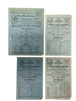 Lot 39 - West Ham v Barnsley 26th April 1947, 1st November 1947, 16th April 1949, 27th August 1949, all Football League Division 2 (4)