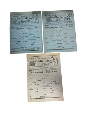 Lot 63 - West Ham v Brighton & Hove 8th November 1941 London War League, 4th April 1942 London war Cup, 27th February 1943, 6th May 1944, 13th January 1945, all Football League South (5)