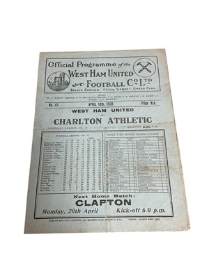 Lot 78 - West Ham v Charlton April 18th 1936 Football League Division II