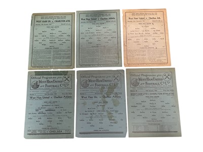 Lot 79 - West Ham v Charlton 14th October 1939 Friendly 23rd March 1940 Football League Regional Competition, 25th December 1941 London War League, 18th December 1943, 9th December 1944, 19th January 194...