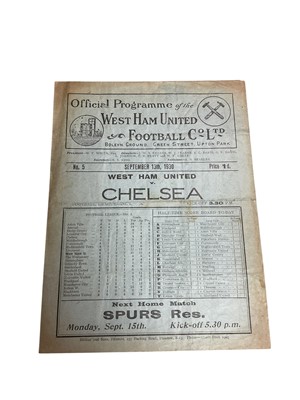 Lot 83 - West Ham v Chelsea September 13th 1930 Football League Division I