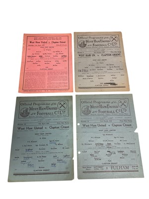 Lot 91 - West Ham v Clapton Orient 11th April 1942 London War Cup, 2nd January 1943, 10th April 1944, 31st March 1945 Football League South (4)