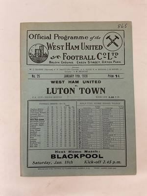 Lot 113 - West Ham v Luton Town January 11th 1936 FA Cup Third Round