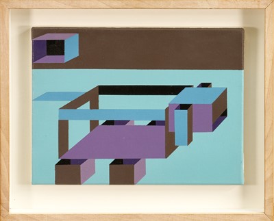 Lot 997 - Ron Sims (1944-2014) acrylic on canvas - Dog and moon