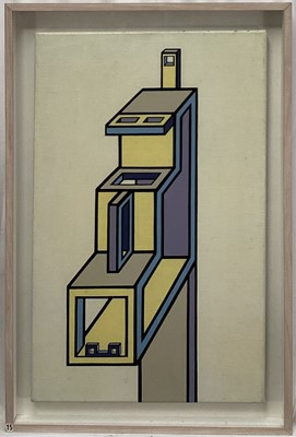 Lot 990 - Ron Sims (1944-2014) acrylic on canvas - Yellow Hollow Steps Indian