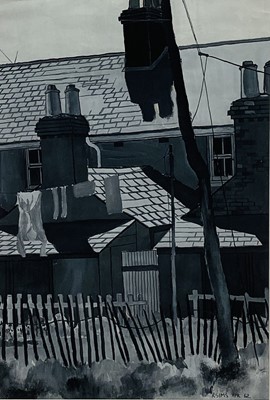 Lot 993 - Ron Sims (1944-2014) acrylic on paper - back yard