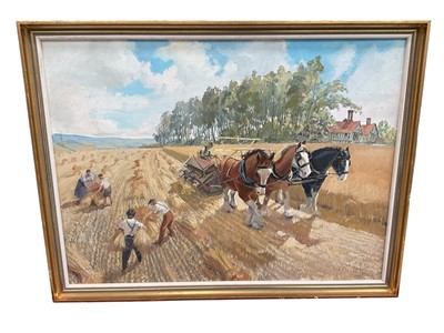 Lot 891 - Charles Clifford Turner - harvest scene