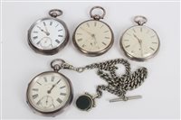 Lot 3278 - Four Victorian Silverer pocket Watcheses and a...