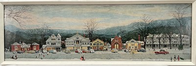 Lot 1115 - Norman Rockwell (1894-1978) photo lithographic print, signed, 22cm x 72cm, glazed frame