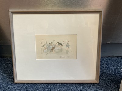 Lot 896 - Edna Lumb (1931-1992) watercolour - study of geese