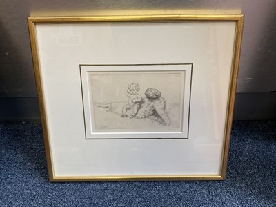 Lot 894 - James Dowd (1883-1956) etching, 'What will he be', signed in pencil