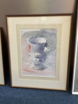 Lot 897 - Lucy Crewdson (contemporary) watercolour - The old French jug, Mall Galleries label verso