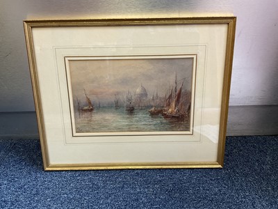 Lot 899 - Victorian school watercolour, river scene, signed with initials S.A.S.