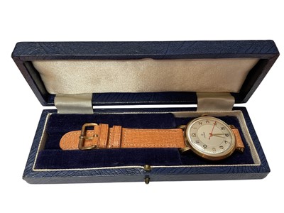 Lot 6 - 1950s Roidor 9ct gold cased wristwatch, in case
