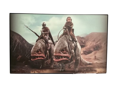 Lot 694 - Star Wars Hot Toys Kuiil & Blurrg, with box TMS 049 (DISPLAYED model contents may be incomplete), plus loose Hasbro Bantha & Tusken Rider and Rancor (3)