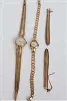 Lot 3285 - Omega gold (9ct) wristWatches, Rodania gold...