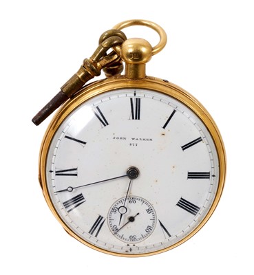 Lot 539 - Victorian 18ct gold pocket watch by John Walker, Princes St. Leicester Square, London