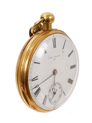 Lot 539 - Victorian 18ct gold pocket watch by John Walker, Princes St. Leicester Square, London