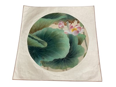 Lot 74 - Chinese school, 20th century - watercolour, plant study, signed, 43cm diameter. provenance: Estate of Colin Moss