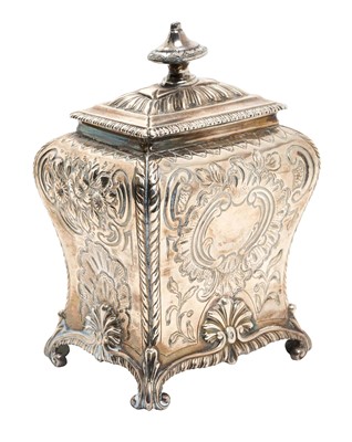 Lot 155 - George III silver tea caddy