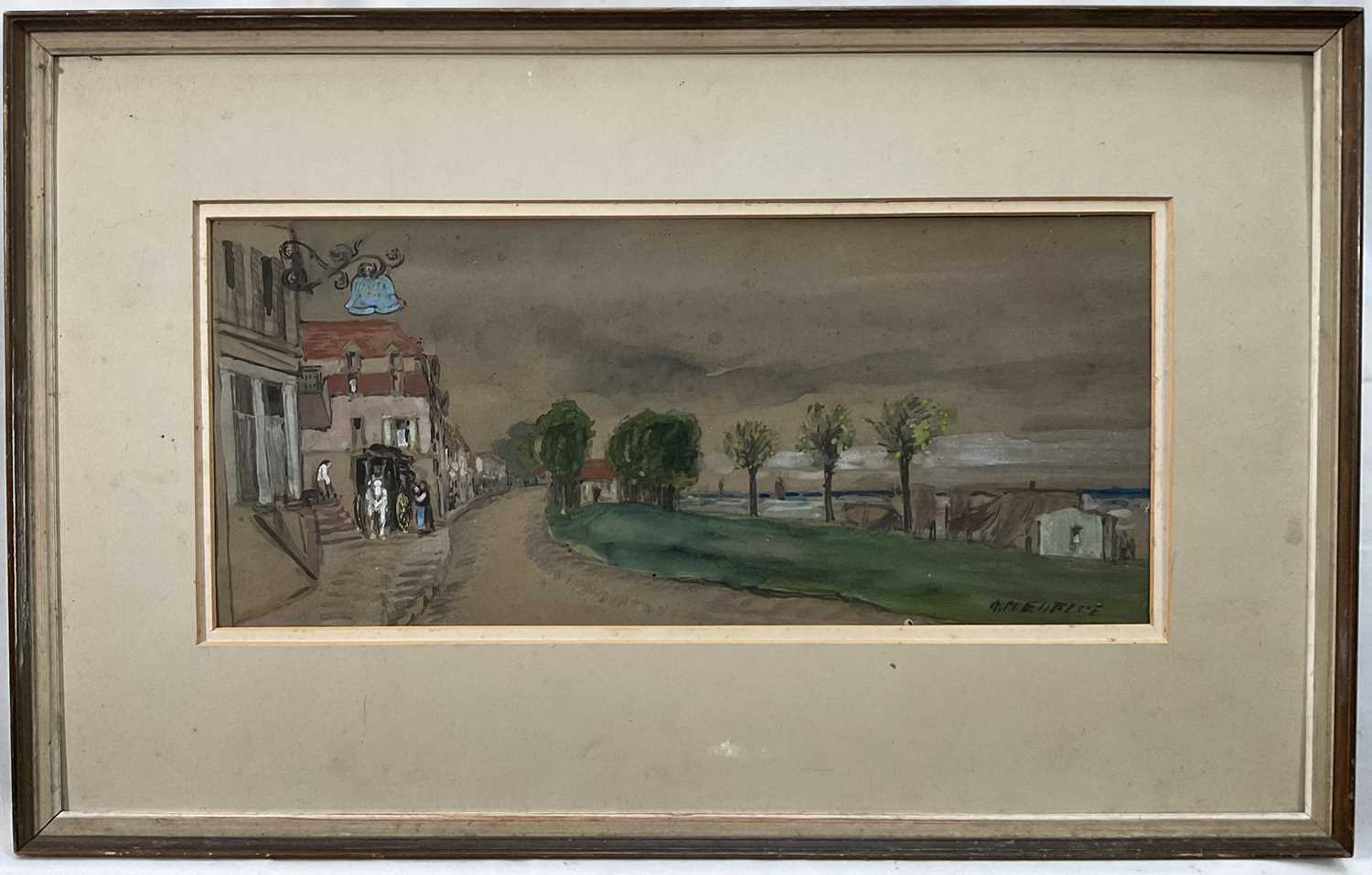 Lot 90 - French School late 18th century watercolour and pencil, signed indistinctly, partial label verso