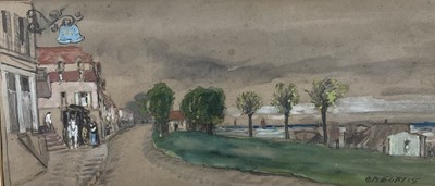 Lot 90 - French School late 18th century watercolour and pencil, signed indistinctly, partial label verso