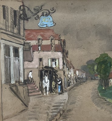 Lot 90 - French School late 18th century watercolour and pencil, signed indistinctly, partial label verso