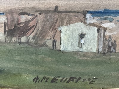 Lot 90 - French School late 18th century watercolour and pencil, signed indistinctly, partial label verso