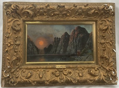 Lot 104 - Karl Kaufman (Austrian 1843-1905) oil on canvas, signed pseudonym H. Elmblad, 17cm x 30cm, glazed frame
