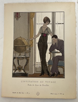 Lot 29 - Gazette du Bon Ton, four pochoir prints, Lucien Vogel, Georges Lepape, George Barbier, André-Edouard Marty