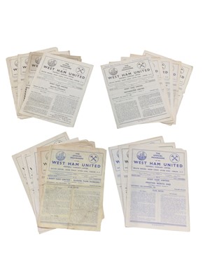 Lot 260 - West Ham collection of 1950s home matches, 71 mostly white sheet programmes, opposition Manchester City (1), Middlesbrough (4), Notts County (8), Nottingham Forest (6), Oldham (1), Port Vale (4)...