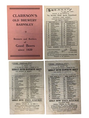 Lot 268 - Barnsley v Westham December 21st 1946, 20th March 2948, November 20th 1948, 23rd September 1950 (4)
