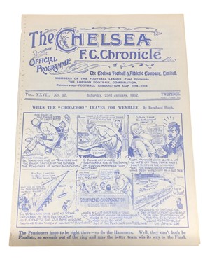 Lot 275 - Chelsea v West Ham 23rd January 1932 - Ex binder